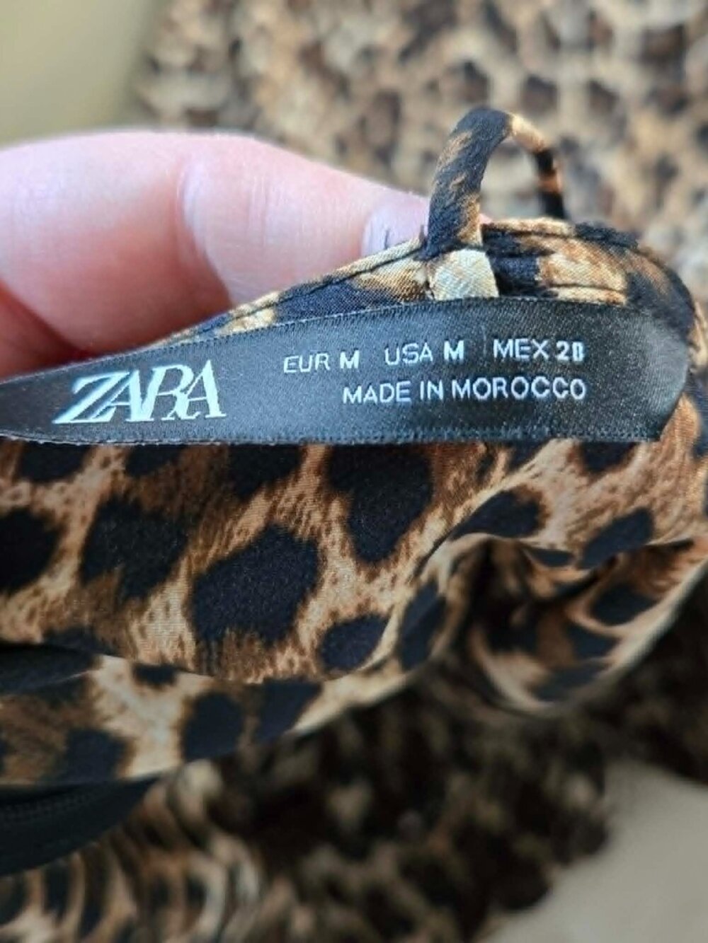 ZARA Leopard Print Satin Wide Leg Jumpsuit Size Medium Animal Print Cami Romper - Picture 10 of 13